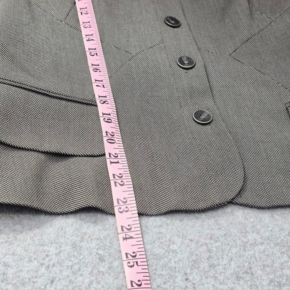 Nine West Blazer Jacket 14 Gray Button Collarless Lined Career Office Business - Picture 7 of 11